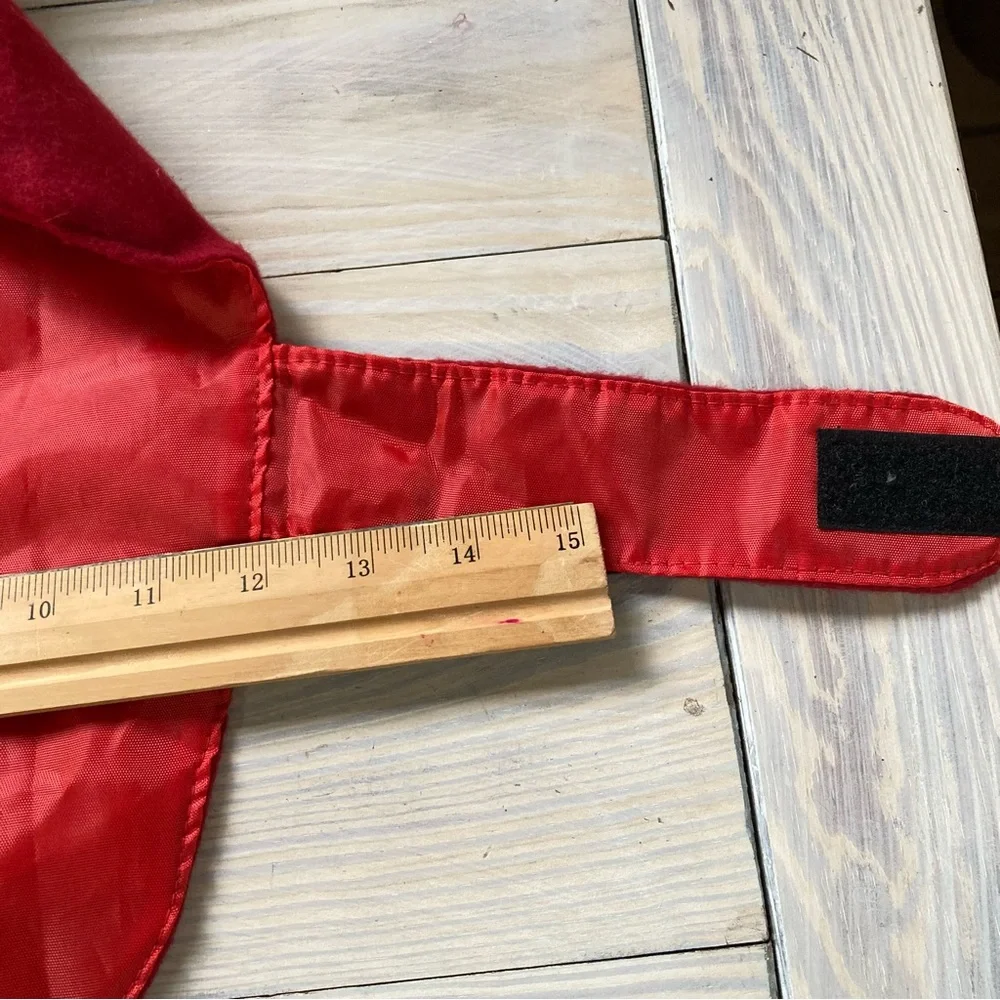 Merry Christmas Red and White Soft  Dog Jacket with Velcro Strap Closure Lined